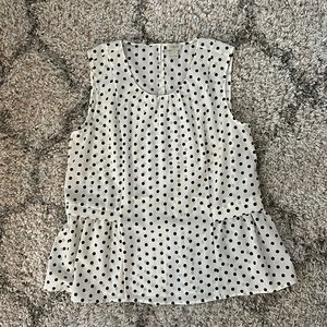 ADORABLE PEPLUM TOP FROM J.CREW FACTORY | SIZE 6 | CREAM & BLACK POLKA-DOT
